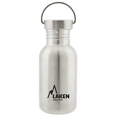 Afbeelding van RVS fles 500ml Basic steel Bottle Stainless screw cap, Laken