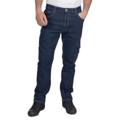 Afbeelding van Lee Cooper Workwear Veiligheid Carpenter Stretch Denim Jeans Werk Broek, Blauw, Maat 81 cm Grote Leg LCPNT239_LIBL2_32