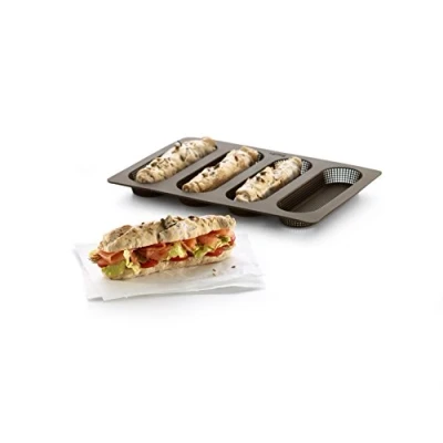 Image de Lékué 0203100m10m017 baguette moule silicone multicolore 45 x 35 25 cm set de 4