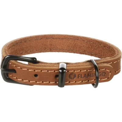 Afbeelding van Leren halsband hond Montana cognac