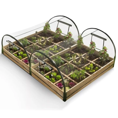 Afbeelding van Lot de 2 carrés potager 1,15x0.80 m 12 compartiments + housses
