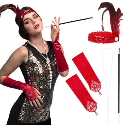 Afbeelding van Boland Set Flapper deluxe Volwassenen Vrouwen Charleston