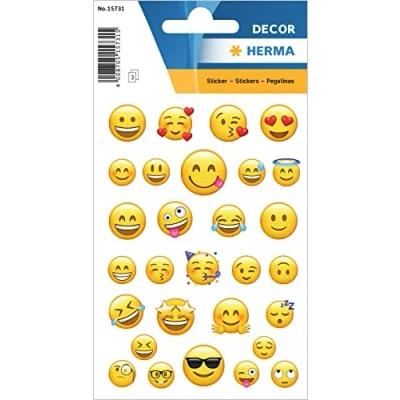 Afbeelding van HERMA 15731 Icons stickers voor kinderen Lovely Emoijs (87 van mat papier), permanente stickers, motief etiketten meisjes en jongens, meerkleurig