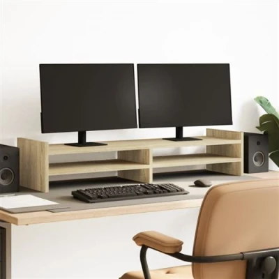 Image de vidaXL Support de moniteur chêne sonoma 100x27x20 cm bois d&#039;ingénierie854789
