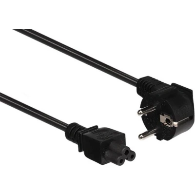 Afbeelding van Perel Voedingskabel, H05VV F 3G0.75, 1.8 m, 2.5 A/230 V, 625 W, type E/F 90 naar C5, voor binnen, pvc, zwart