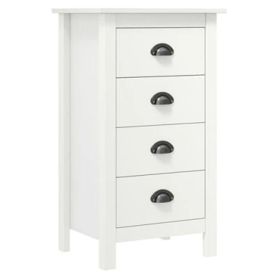 Afbeelding van vidaXL Buffet Commode Dressoir avec 4 Tiroirs Meuble de Rangement Armoire Latérale Blanc 46x35x80 cm Bois Pin Solide
