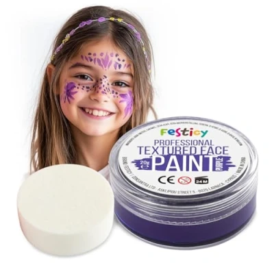 Afbeelding van Festicy Verf voor gezicht EN lichaam, paars, 20 g, spons, gecertificeerd 71 3 &amp; Reach, make up kinderen, meisjes, kinderkostuum, kindergezicht, kinderen