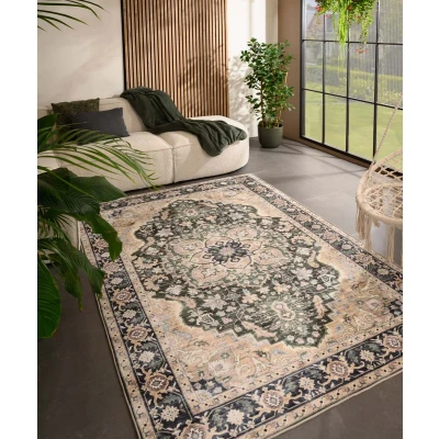 Afbeelding van Vintage Buitenkleed Valenca Fino Beige/groen 80x150 Cm