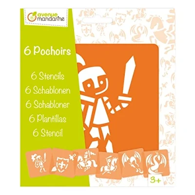 Afbeelding van Avenue Mandarine 42838O Set (met 6 sjablonen, 15 x cm, geschikt voor kinderen vanaf 3 jaar, vilt en kleurpotloden, kleuren of kleurbommen, ridder) pack