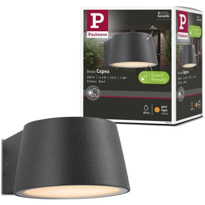 Afbeelding van Paulmann Capea 2200K Wand 94713 Buitenlamp (wand) LED 6 W Zwart