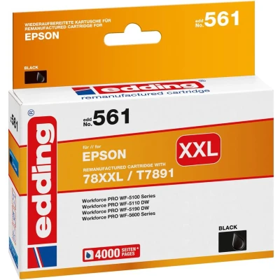 Afbeelding van Edding Inktcartridge vervangt Epson 78XXL, T7891 Compatibel Zwart EDD 561 18