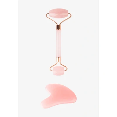 Afbeelding van Brushworks ROSE Resin Roller &amp; GUA SHA Huidverzorgingsset, Dames, Maat: One Size, Pink