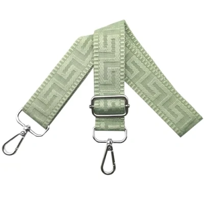 Afbeelding van K21 Verstelbare tasriem, 3,8 cm breed, met zilverkleurige karabijnhaak, draagriem voor dames, handtassen, groen