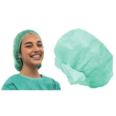 Afbeelding van Tiga Med, Nurse&#039;s Caps, Hoofdbescherming, Fleece One use Surgical Caps Groen van Med