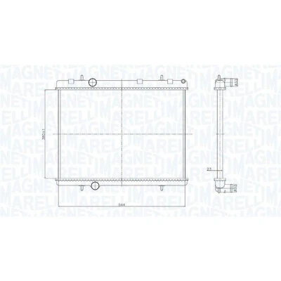Afbeelding van MAGNETI MARELLI 350213167800 Radiateur 380 544 23 Koelribben mechanisch gelast CITROËN: Berlingo / First I Van,