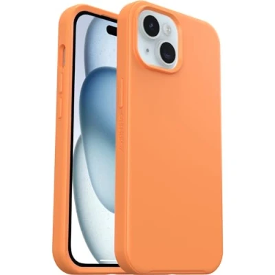 Image de OtterBox Symmetry Series Coque de protection pour téléphone portable compatibilité avec MagSafe polycarbonate, caoutchouc synthétique pierre soleil (orange) Apple iPhone 13, 14, 15