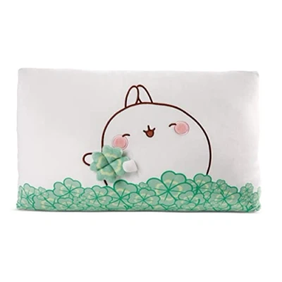 Afbeelding van NICI MOLANG 48878 rechthoekig kussen met klaverblad, 43 x 25 cm, wit