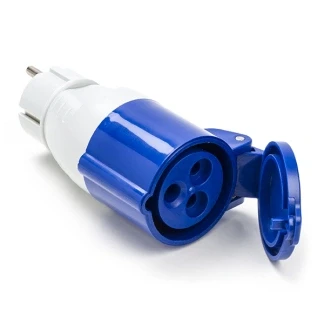 Afbeelding van CEE verloopstekker Q link (16A, 230V, IP44, Schuko naar CEE)