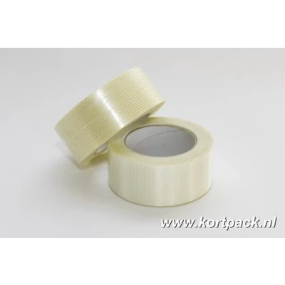 Afbeelding van Filament Tape 19 Mm X 50 Mtr. Lengte Versterkt Transparant (48 Rollen)