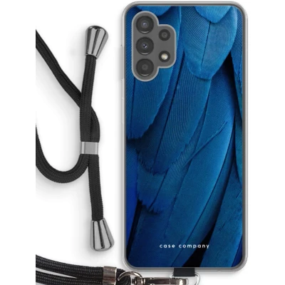 Afbeelding van Case Company® hoesje met Koord geschikt voor Samsung Galaxy A13 4G Pauw Telefoonhoesje Zwart Bescherming aan alle Kanten en Over de Schermrand