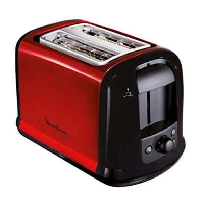 Afbeelding van Moulinex LT261D broodrooster, 850 watt, zwart/rood