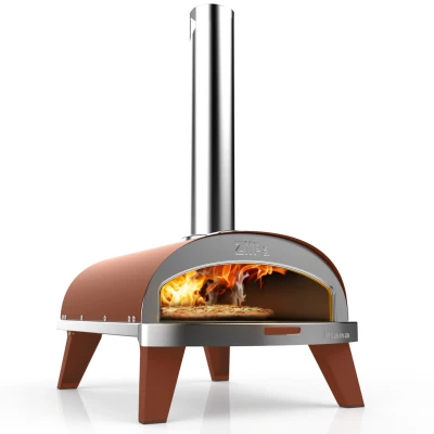 Afbeelding van ZiiPa Pizza Oven Piana Houtgestookt met Thermometer Terracotta voor ø 30 cm pizza&#039;s