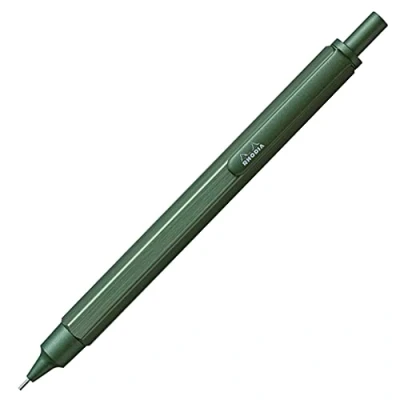 Afbeelding van RHODIA 9397C vulpotlood ScRipt zeshoekige behuizing van geborsteld aluminium salie voor vullingen grafiet standaard 0,5 mm, intrekbaar stalen kanon, gum onder de schuiver collectie