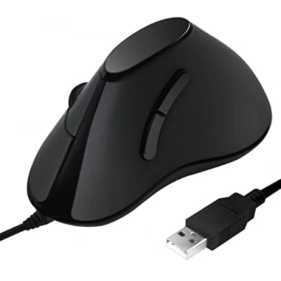 Afbeelding van LogiLink ID0158 Ergonomische muis USB Optisch Zwart 5 Toetsen 1000 dpi Ergonomisch