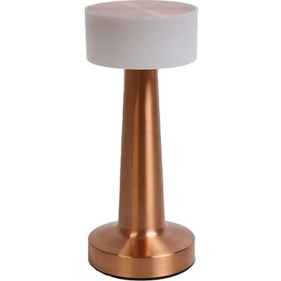 Afbeelding van Tafellamp led Lampa metaal ro 9x9x21 cm koper/wit 1 stuk Decostar