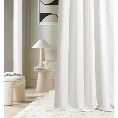 Afbeelding van ROOM99 Aura Gordijn met plooiband, 140 x 260 cm (b h), schuifgordijn, moderne decoratie, voor woonkamer, slaapkamer, ecru