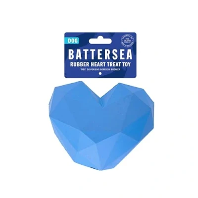 Afbeelding van Battersea voerbal hart rubber blauw 15x12 cm