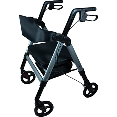 Afbeelding van Aidapt bariatrische rollator extra sterk aluminium frame zwart