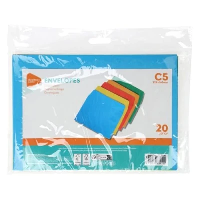 Afbeelding van Gekleurde Enveloppen C5, 20st.