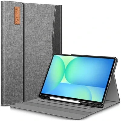Afbeelding van Fintie Étui pour tablette Samsung Galaxy Tab S10 FE+ Plus 13,1&quot; 2025, étui de protection avec plusieurs angles, porte stylo S et compartiment documents, gris foncé
