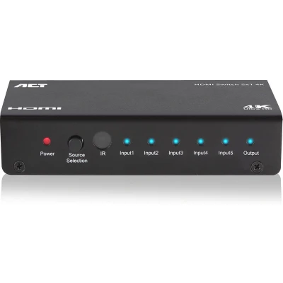 Afbeelding van ACT AC7840 HDMI Switch 5x1 3D 4K + Afstandsbediening