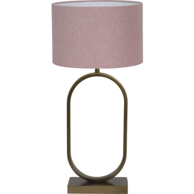 Afbeelding van Light &amp; Living Tafellamp Jamiri/Livigno Ant, Brons/Roze Ø30x67cm