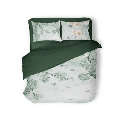 Afbeelding van Eleganzzz Dekbedovertrek Floral Whispers Green 200x200/220cm Micropercal Tweepersoons Dekbedovertrekken