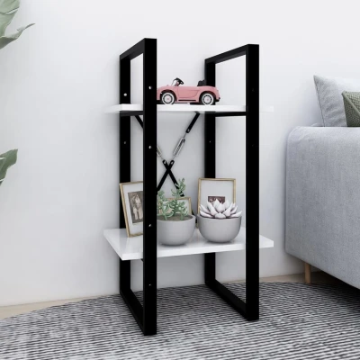 Afbeelding van Boekenkast met 2 schappen 40x30x70 cm bewerkt hout wit