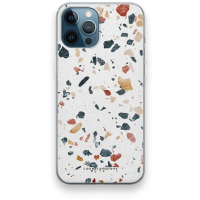 Afbeelding van Case Company® hoesje geschikt voor iPhone 12 Pro Terrazzo N4 Soft Cover Telefoonhoesje Bescherming aan alle Kanten en Schermrand