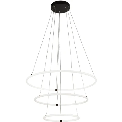 Afbeelding van Hanglamp Revolve, 3 lamps, wit, acryl, dimbaar