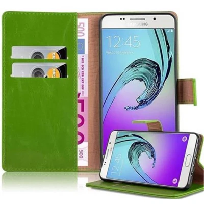 Afbeelding van Cadorabo Hoesje geschikt voor Samsung Galaxy A5 2016 in GRAS GROEN Beschermhoes met magnetische sluiting, standfunctie en kaartvakje Book Case Cover Etui