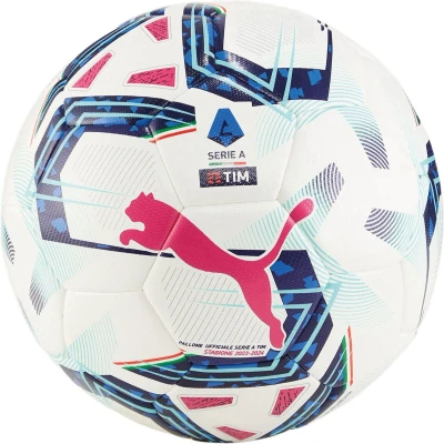 Afbeelding van Puma Orbita Serie A Unisex Voetbal, Maat: 5, White/blue glimmer/sunset glow