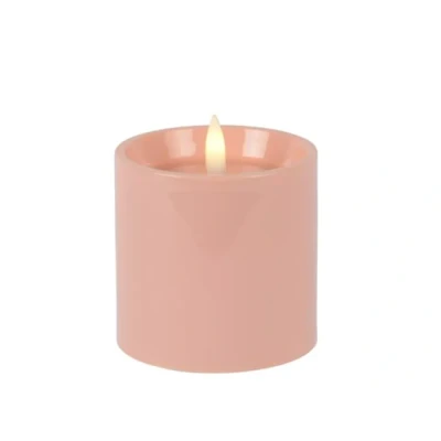 Afbeelding van Lumineo Led Budget Kaars Plastic Steady Buiten Dia7.50 h7.50cm 1l Roze/warm Wit ROZE