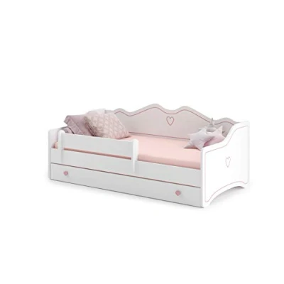 Afbeelding van Kinderbed KOBI Emma Wit bed voor kinderkamer 140 x 70 cm met lade Naar de meisjeskamer