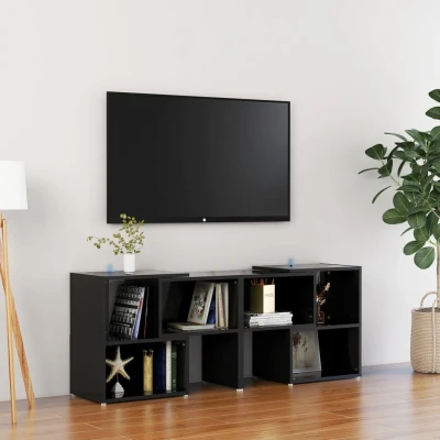 Afbeelding van Tv meubel 104x30x52 cm spaanplaat hoogglans zwart