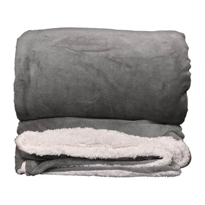 Afbeelding van Unique Living Lars Fleece Plaid XL 220x240 cm Nickel Grey