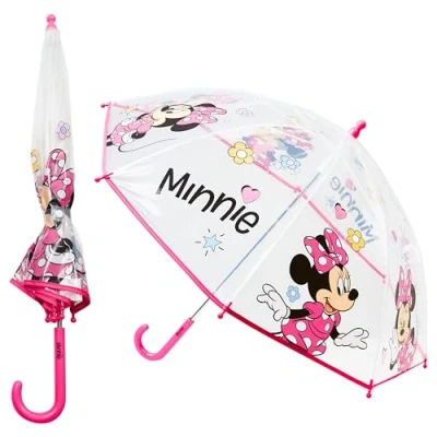 Afbeelding van Disney Paraplu voor kinderen, meisjes, paraplu, transparant, officiële accessoires, Stitch, ijskoningin, Roze Minnie Mouse