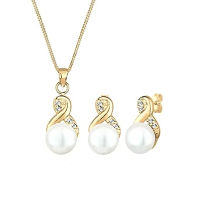 Afbeelding van Elli Jewerly SET Infinity Oorbellen goldcoloured, Dames, Maat: 45, Gold coloured