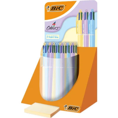 Afbeelding van Bic Colours Pastel 4 kleurenbalpen, medium, klassieke inktkleuren, display van 30 stuks