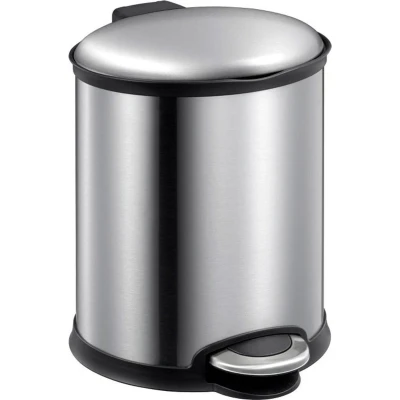 Afbeelding van EKO Ellipse pedaalemmer 6 ltr, Stainless steel Plastic mat RVS